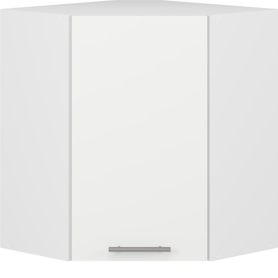 Szafka górna wisząca narożna 1 drzwi GN-60/72 Biały / Biały Mat VENTO Podstawowe