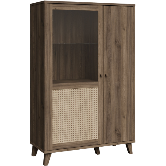 Kredens GLKV522L-Q249 Dąb Valencia / Rattan Naturalny GLENKEEN Podstawowe