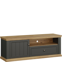 Szafka RTV 150 cm Lewa PNTT121L-Q243 Szara PONTYPOOL Podstawowe