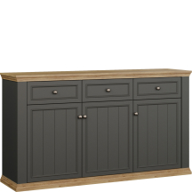 Komoda 3-drzwi 3-szuflady PNTK232-Q243 Szara PONTYPOOL Podstawowe