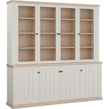 Duży kredens z nadstawką 200 cm PNTR741-Q214 Biały PONTYPOOL Podstawowe