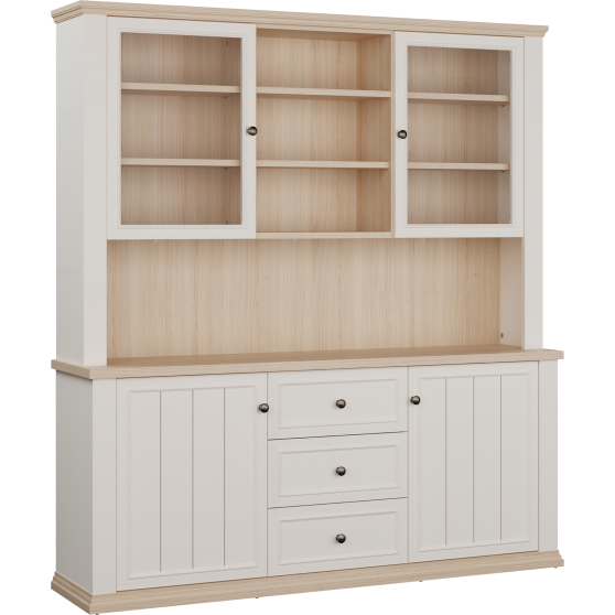 Kredens z nadstawką bufet PNTR731-Q214 Biały PONTYPOOL Podstawowe