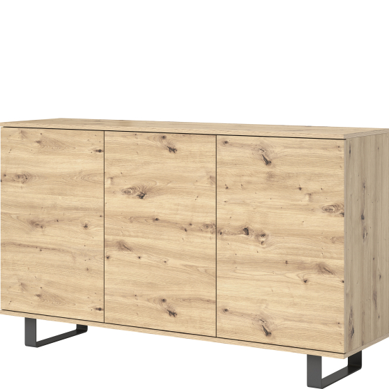 Komoda LOGAN 3-drzwiowa nogi metalowe czarne Podstawowe (4)