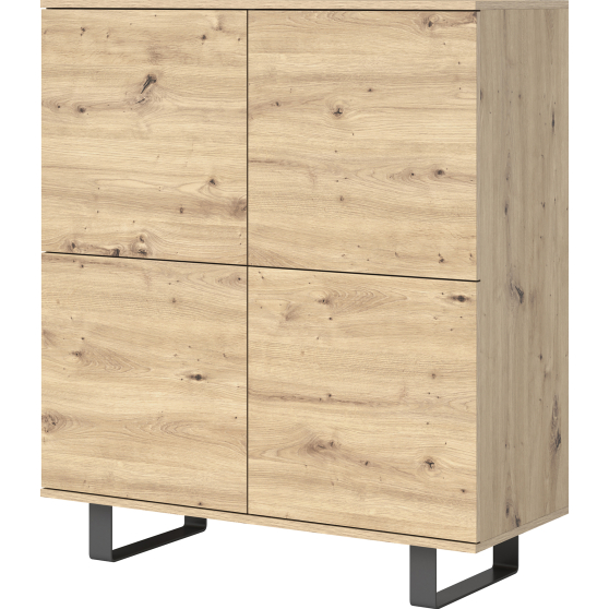 Komoda LOGAN 4-drzwiowa nogi metalowe czarne Podstawowe (4)