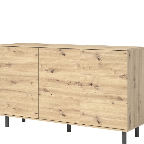 Komoda LOGAN 3-drzwiowa nogi metalowe słupki Podstawowe (4)