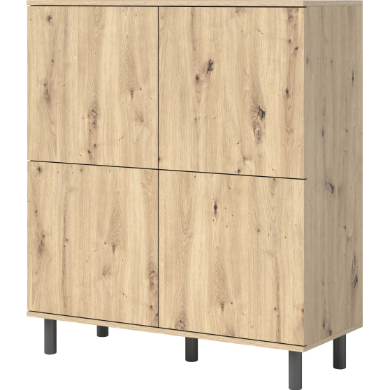 Komoda LOGAN 4-drzwiowa nogi metalowe słupki Podstawowe (4)