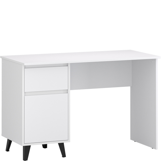 Biurko 120 cm z szufladą i drzwiami BORG Biały Mat BORG Podstawowe