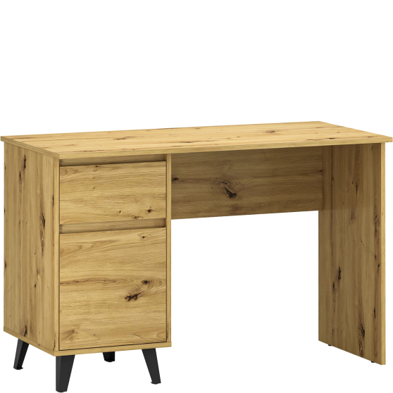 Biurko 120 cm z szufladą i drzwiami BORG Dąb Artisan BORG Podstawowe