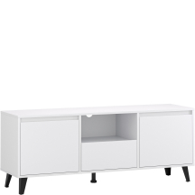 Szafka RTV 2D1S pod telewizor BORG Biały Mat BORG Podstawowe