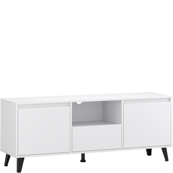 Szafka RTV 2D1S pod telewizor BORG Biały Mat BORG Podstawowe