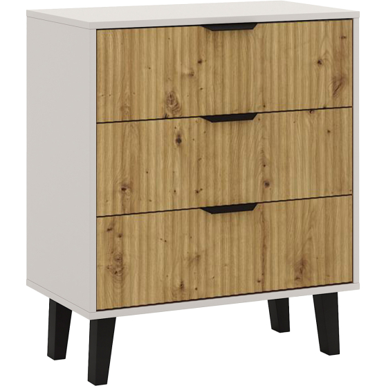 Komoda z 3 szufladami BORG DUO Kaszmir / Dąb Artisan BORG DUO Podstawowe