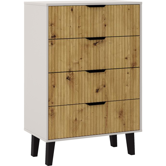 Komoda z 4 szufladami BORG DUO Kaszmir / Dąb Artisan BORG DUO Podstawowe