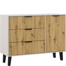 Komoda jednodrzwiowa z szufladami BORG DUO Kaszmir / Dąb Artisan BORG DUO Podstawowe