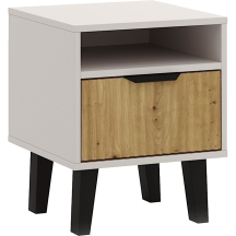 Szafka nocna do sypialni BORG DUO Kaszmir / Dąb Artisan BORG DUO Podstawowe