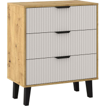 Komoda z 3 szufladami BORG DUO Dąb Artisan / Kaszmir BORG DUO Podstawowe