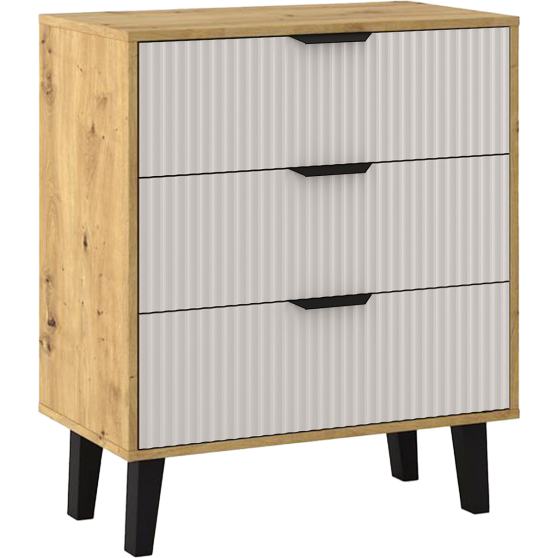 Komoda z 3 szufladami BORG DUO Dąb Artisan / Kaszmir BORG DUO Podstawowe