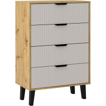 Komoda z 4 szufladami BORG DUO Dąb Artisan / Kaszmir BORG DUO Podstawowe