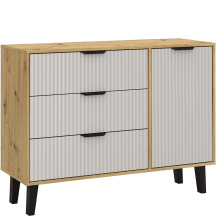 Komoda jednodrzwiowa z szufladami BORG DUO Dąb Artisan / Kaszmir BORG DUO Podstawowe