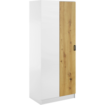 Szafa narożna jednodrzwiowa KAMI Biały Mat / Dąb Artisan KAMI Podstawowe