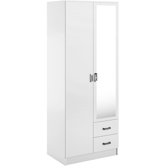 Szafa z lustrem dwudrzwiowa z szufladami KAMI Biały Mat KAMI Podstawowe