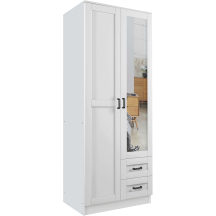 Szafa z lustrem dwudrzwiowa z szufladami KAMI RAMA Biały Mat KAMI Podstawowe