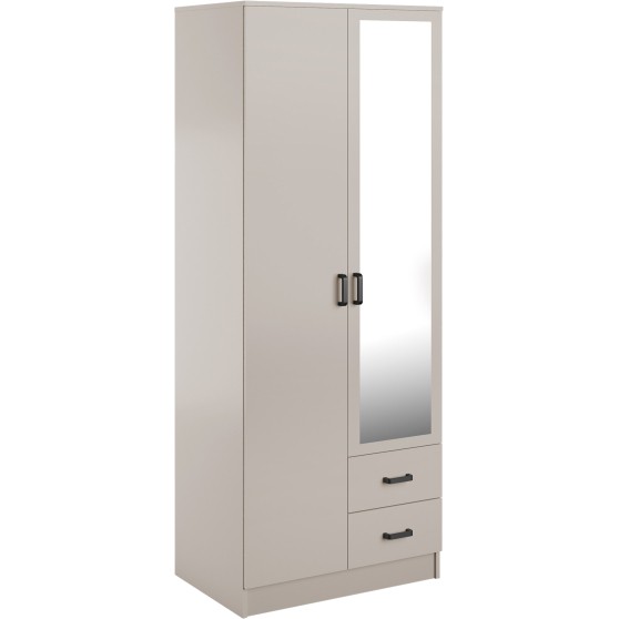 Szafa z lustrem dwudrzwiowa z szufladami KAMI Kaszmir Mat KAMI Podstawowe