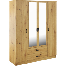 Szafa z lustrem 4-drzwiowa z szufladami KAMI Dąb Artisan KAMI Podstawowe