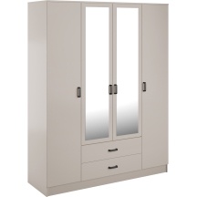 Szafa z lustrem 4-drzwiowa z szufladami KAMI Kaszmir Mat KAMI Podstawowe