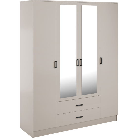 Szafa z lustrem 4-drzwiowa z szufladami KAMI Kaszmir Mat KAMI Podstawowe