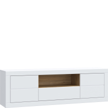 Szafka RTV z szufladą i szafkami LFKT231-M987 Biały Mat LEFKADAS Podstawowe