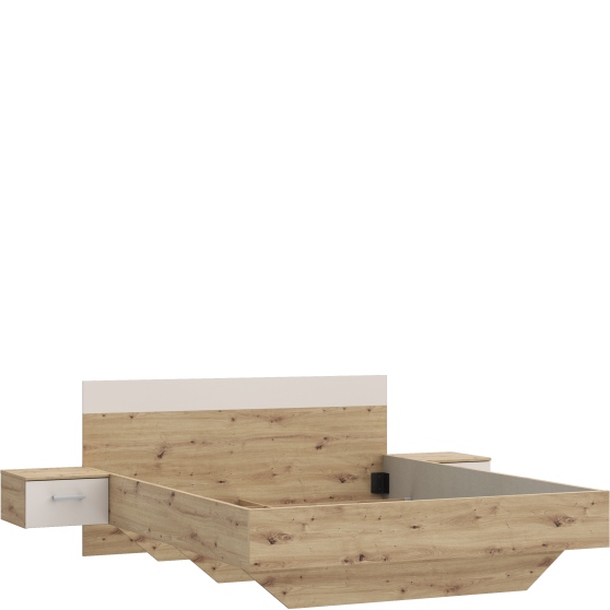 Łóżko 160 x 200 z szafkami nocnymi TNAL2162-Q224 TANAIA Podstawowe