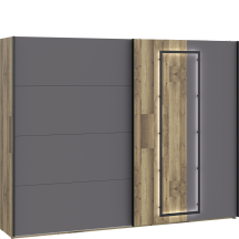 Szafa przesuwna 270 cm z oświetleniem SRBS12412B-C777 SIRIUS BLACK Podstawowe