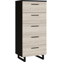 Komoda 5 szuflad SRBK311-C865 Śliwa Comano / Dąb Czarny SIRIUS CROWN Podstawowe