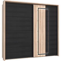 Szafa przesuwna 230 cm z oświetleniem SRCSET02B-C867 Śliwa Comano / Dąb Czarny SIRIUS CROWN Podstawowe