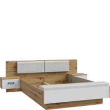 Łóżko 160 x 200 z oświetleniem i szafkami nocnymi RDNL1611B-M773 ANUKSAN Podstawowe