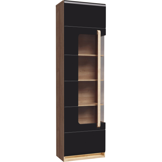 Witryna wąska z oświetleniem 60 cm Lewa ATNV711LB-M983 Dąb Riviera / Czarny Połysk ATTENTION Podstawowe Witryna wąska z oświetleniem 60 cm Lewa ATNV711LB-M983 Dąb Riviera / Czarny Połysk ATTENTION Podstawowe