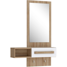 Przedpokój 90 cm ATND011-M743 Dąb Riviera / Biały Połysk ATTENTION Podstawowe