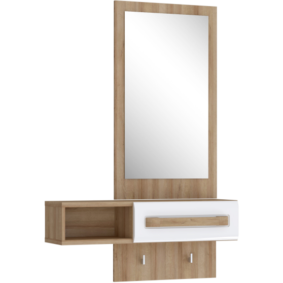 Przedpokój 90 cm ATND011-M743 Dąb Riviera / Biały Połysk ATTENTION Podstawowe