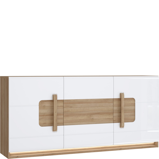 Komoda duża z oświetleniem ATNK231B-M743 Dąb Riviera / Biały Połysk ATTENTION Podstawowe