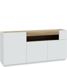 Komoda 180 cm LWSK231-M829 Secret Grey / Dąb Valencia LEWISVILLE Podstawowe