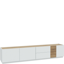 Szafka RTV z szufladami 240 cm LWST141-M829 Secret Grey / Dąb Valencia LEWISVILLE Podstawowe