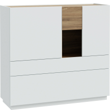 Komoda 120 cm LWSV331-M829 Secret Grey / Dąb Valencia LEWISVILLE Podstawowe