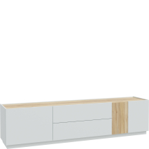 Szafka RTV z szufladami 200 cm LWST131-M742 Dąb Mauvella / Secret Grey LEWISVILLE Podstawowe