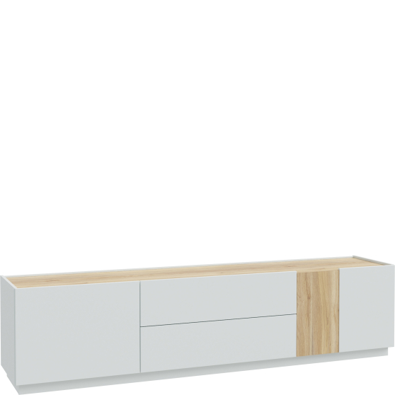 Szafka RTV z szufladami 200 cm LWST131-M742 Dąb Mauvella / Secret Grey LEWISVILLE Podstawowe