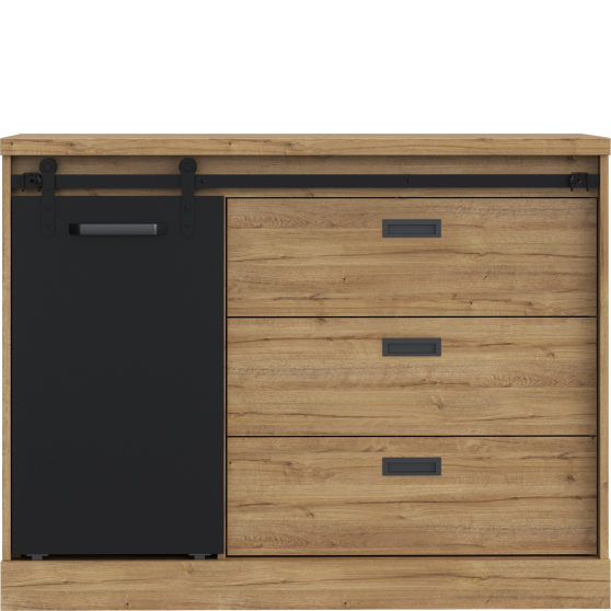 Komoda Lewa 3 szuflady 1 drzwi KZMK221L-M328 KASZIMIRO Widok z innej strony (1)