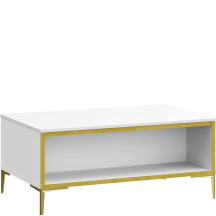 Stolik glamour CFTT5217-Q216 Biały Połysk / Złoty GOLDEN 2 Podstawowe