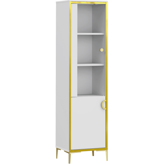 Pojedyncza witryna w stylu glamour G2NV711-M752 Biały Połysk GOLDEN 2 Podstawowe