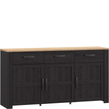 Komoda 3-drzwiowa BHLK231-M954 Dąb Riviera / Dąb Cabezone CHISBURY Podstawowe