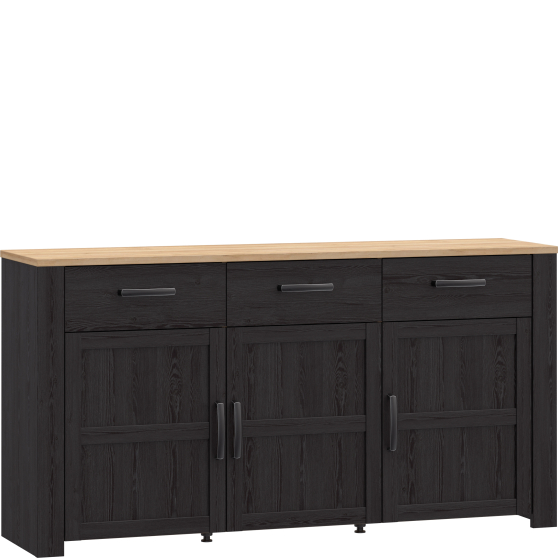 Komoda 3-drzwiowa BHLK231-M954 Dąb Riviera / Dąb Cabezone CHISBURY Podstawowe