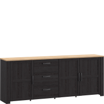 Komoda 220 cm Prawa BHLK241R-M954 Dąb Riviera / Dąb Cabezone CHISBURY Podstawowe